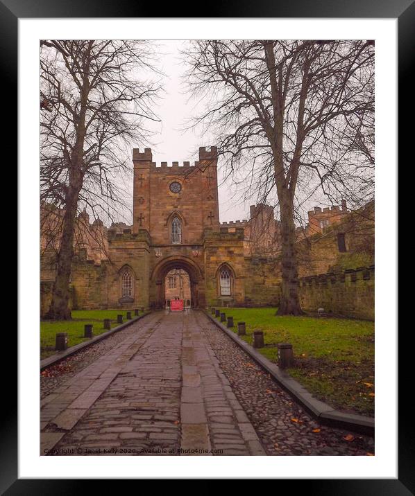 Durham castle enterance  Framed Mounted Print by Janet Kelly