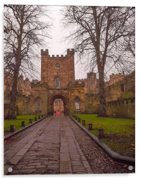 Durham castle enterance  Acrylic by Janet Kelly