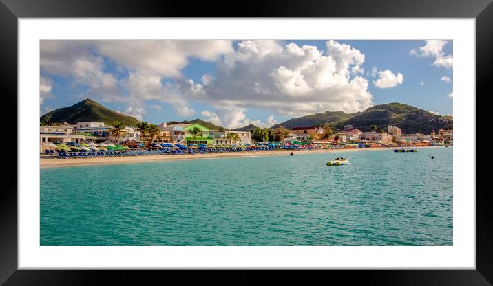The Boardwalk in Sint Maarten Framed Mounted Print by Roger Green