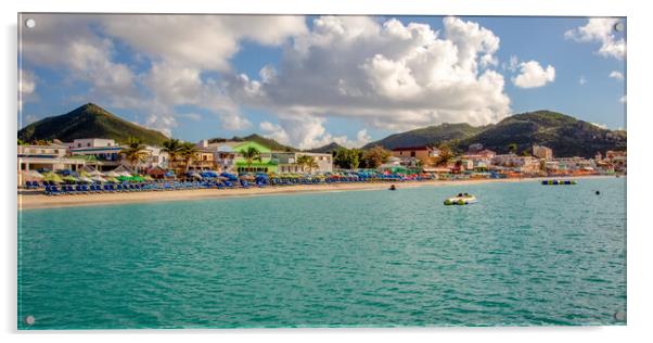 The Boardwalk in Sint Maarten Acrylic by Roger Green
