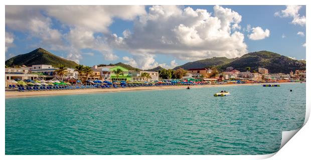 The Boardwalk in Sint Maarten Print by Roger Green