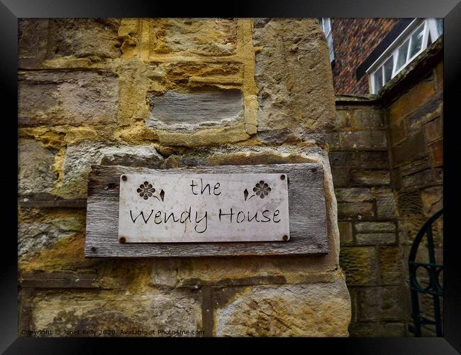 The wendy house sign Framed Print by Janet Kelly