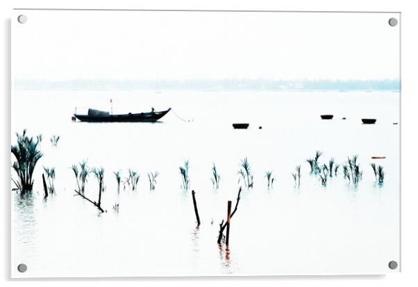 Thu Bon River, Hoi An, Vietnam Acrylic by Kasia Design