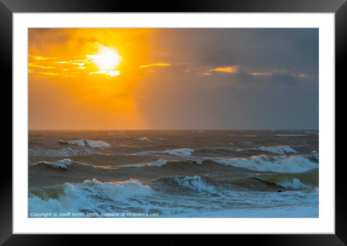 Cloudy sunset over sea Framed Mounted Print by Geoff Smith