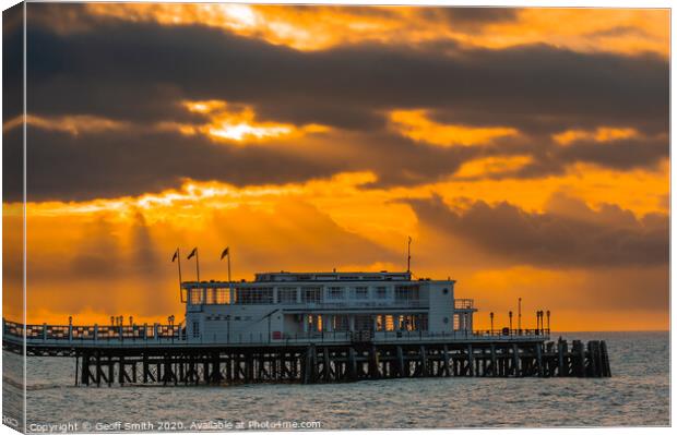 Worthing Pier at Sunrise Canvas Print by Geoff Smith