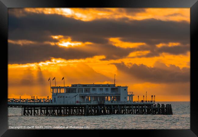 Worthing Pier at Sunrise Framed Print by Geoff Smith