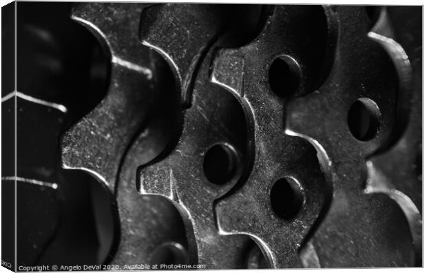 Bicycle Cassette in Monochrome Canvas Print by Angelo DeVal