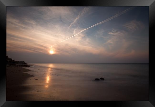 A moment in time - Cromer Sunset Framed Print by Simon Wrigglesworth