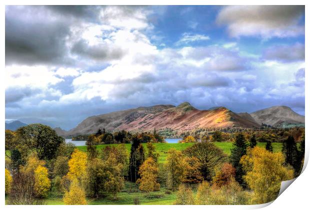 Cat Bells from Crow Park Print by David Stanforth