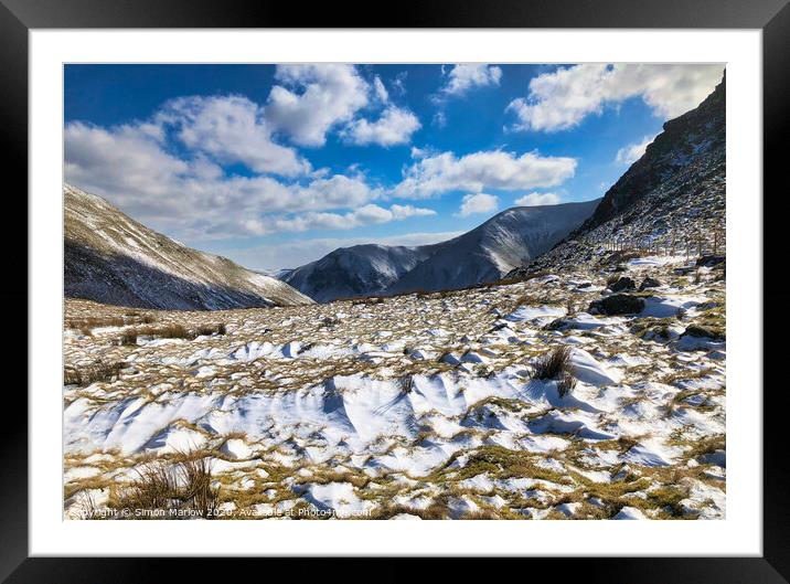 Snowdonia National Park in winter Framed Mounted Print by Simon Marlow