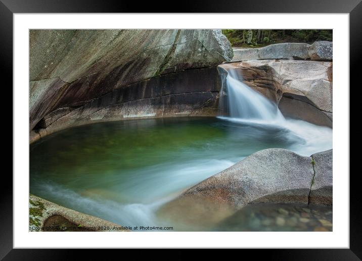 The Basin, Franconia Notch State Park; NH; Framed Mounted Print by Martin Williams