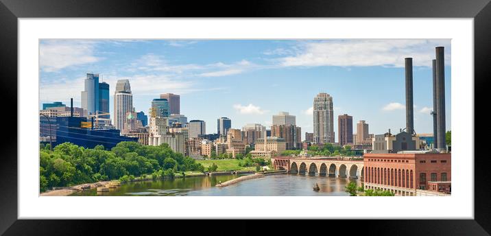 Minneapolis On The Mississippi Framed Mounted Print by Jim Hughes