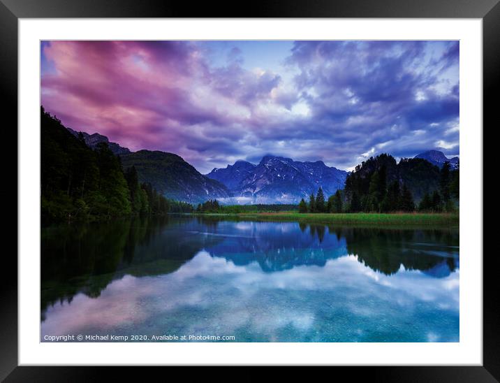 Stormy Lake at dawn Framed Mounted Print by Michael Kemp