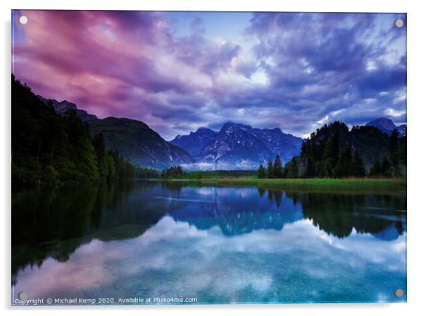 Stormy Lake at dawn Acrylic by Michael Kemp