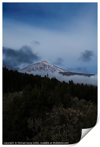 Pico de Teide at dawn. Print by Michael Kemp