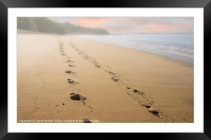 Footsteps on Early Morning Fog Framed Mounted Print by Darryl Brooks