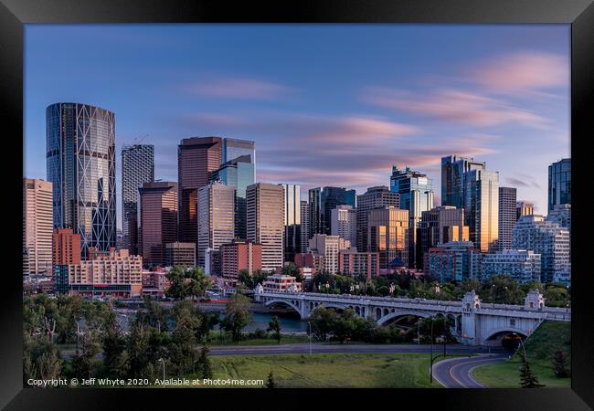 Calgary Skyline Framed Print by Jeff Whyte
