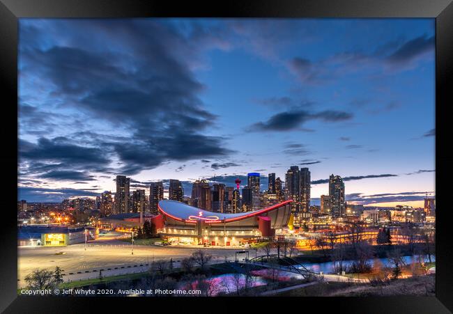 Calgary Skyline Framed Print by Jeff Whyte
