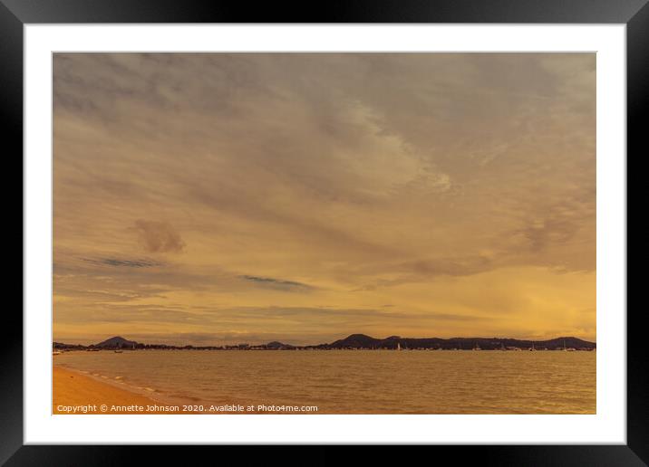 Warm Skies over chalong Bay Framed Mounted Print by Annette Johnson