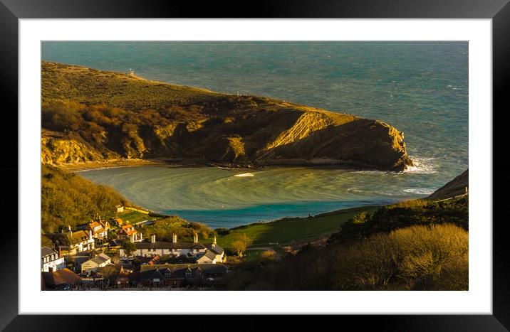 Lulworth Cove from Hambury Tout - Dorset Framed Mounted Print by Paddy Art