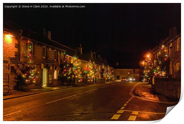 Christmas in Castleton Print by Steve H Clark