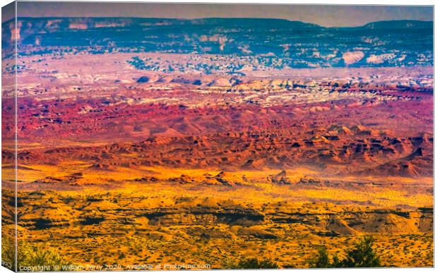 Red Canyon San Rafael Reef View Area I-70 Highway Utah Canvas Print by William Perry