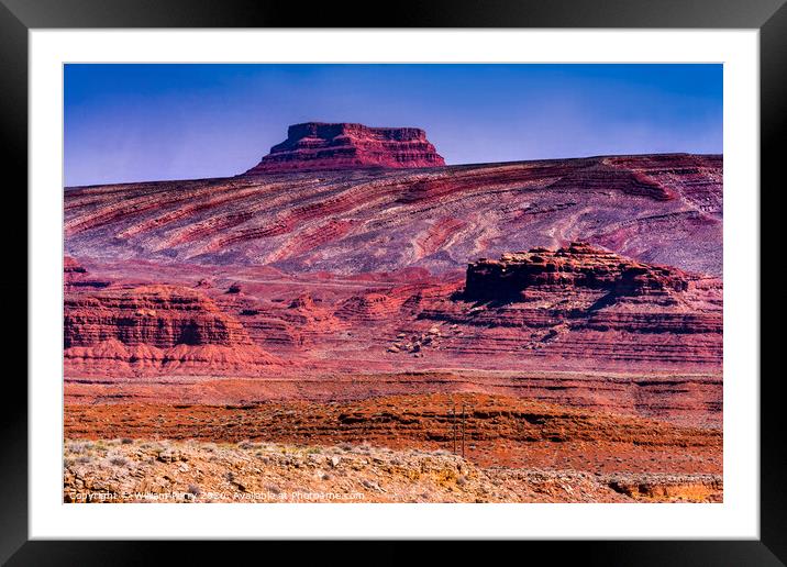 Colorful Canyon Cliff Mexican Hat Monument Valley Utah Framed Mounted Print by William Perry