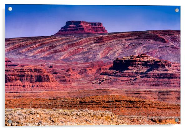 Colorful Canyon Cliff Mexican Hat Monument Valley Utah Acrylic by William Perry