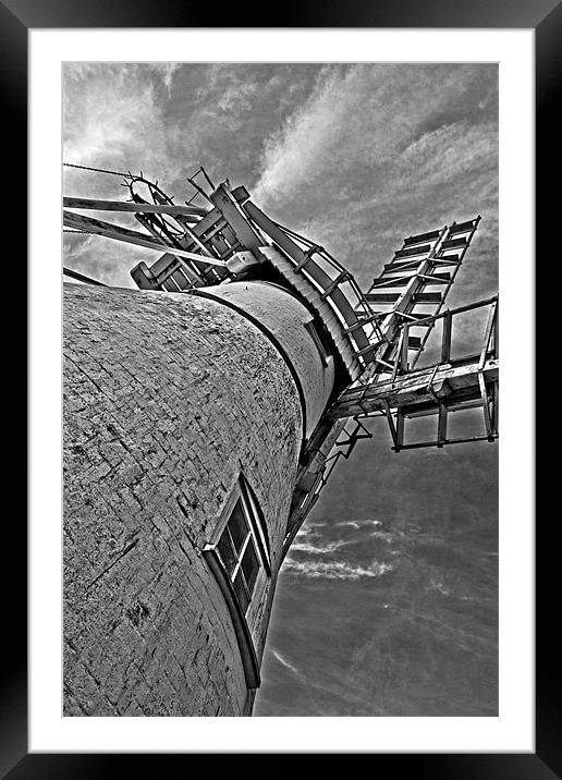 Looking up at Thurne Windmill Framed Mounted Print by Paul Macro