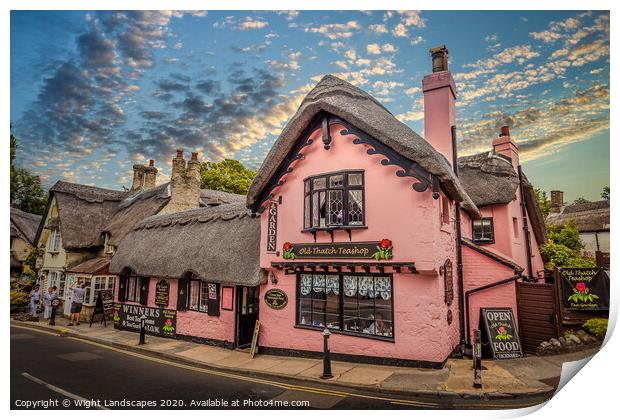 Old Thatch Teashop Print by Wight Landscapes