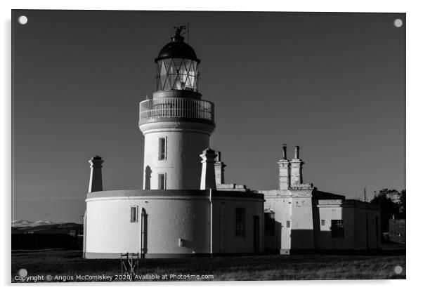 Chanonry Lighthouse mono Acrylic by Angus McComiskey