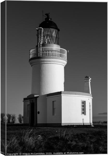 Chanonry Point Lighthouse mono Canvas Print by Angus McComiskey
