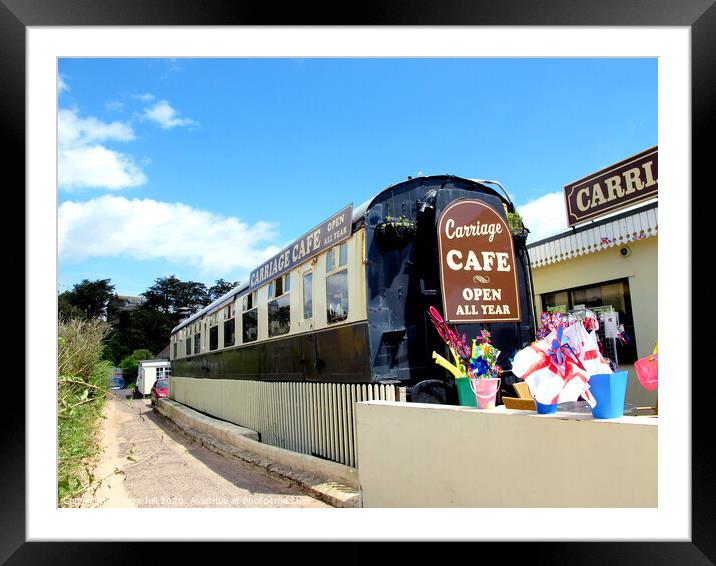 Railway carriage cafe at Exmouth in Devon. Framed Mounted Print by john hill