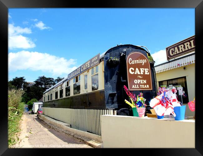 Railway carriage cafe at Exmouth in Devon. Framed Print by john hill