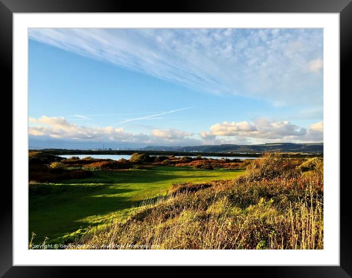 Autumn evening view of Kenfig Pool Framed Mounted Print by Gaynor Ball