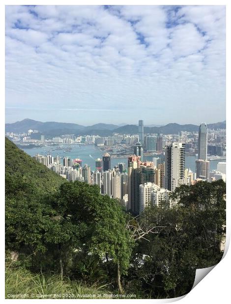 Hong Kong skyline Print by Gaynor Ball