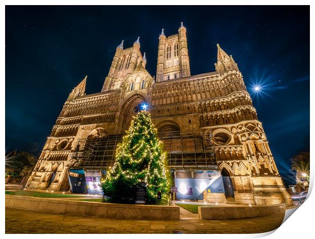 Lincoln Cathedral and The St Barnabas Tree of Life Print by Andrew Scott
