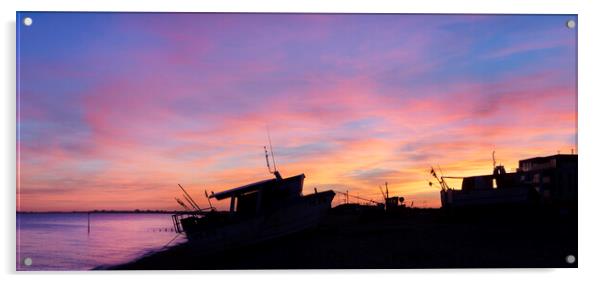 Fisherman's Sunset Acrylic by David Hare