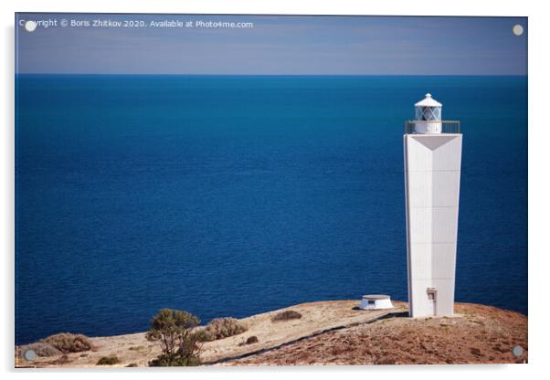 Cape Jervis Lighthouse. Acrylic by Boris Zhitkov