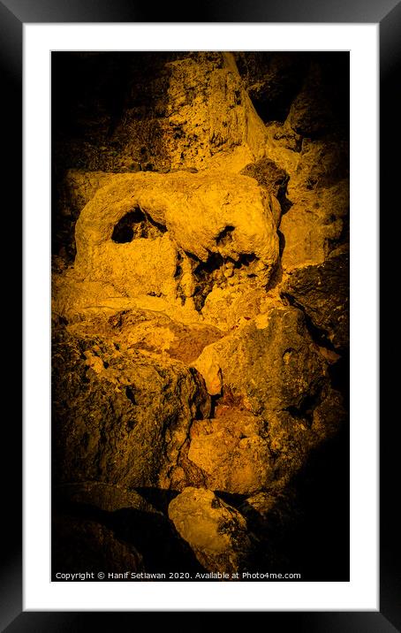 Animal skull sculpture by rock erosion 2 Framed Mounted Print by Hanif Setiawan