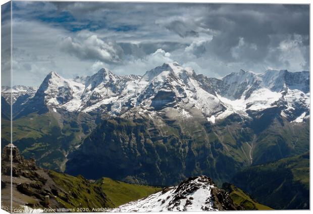 The Eiger and Swiss Alps Canvas Print by Dave Williams