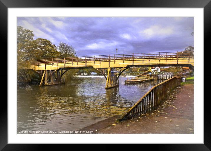 Crossing The Thames At Goring Framed Mounted Print by Ian Lewis