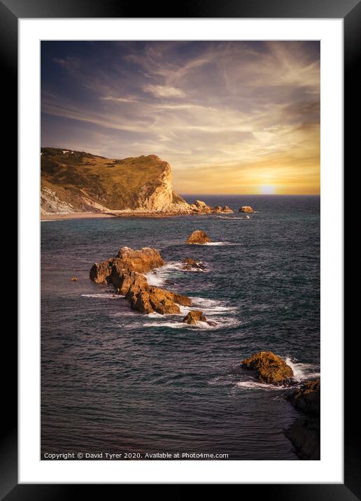 Man O' War Bay Dorset Framed Mounted Print by David Tyrer