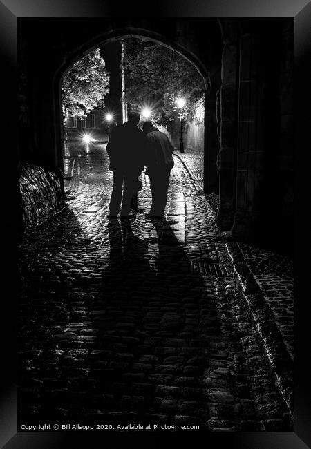 A conversation in the shadows. Framed Print by Bill Allsopp