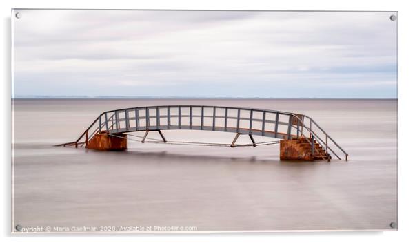 A Calm Day By The Bridge To Nowhere Acrylic by Maria Gaellman