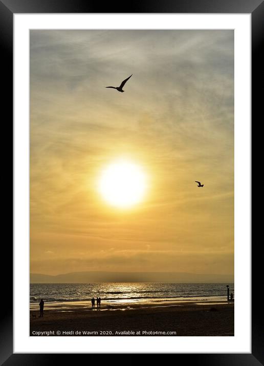 Bournemouth beach winter sun Framed Mounted Print by Heidi de Wavrin