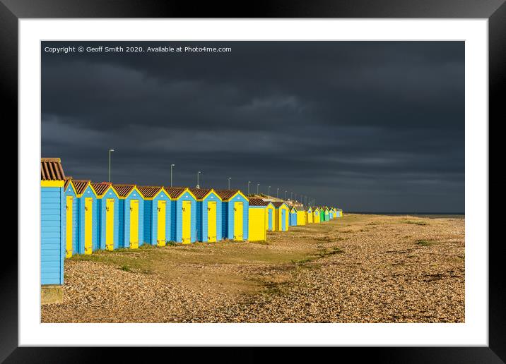 Beach huts in Littlehampton Framed Mounted Print by Geoff Smith