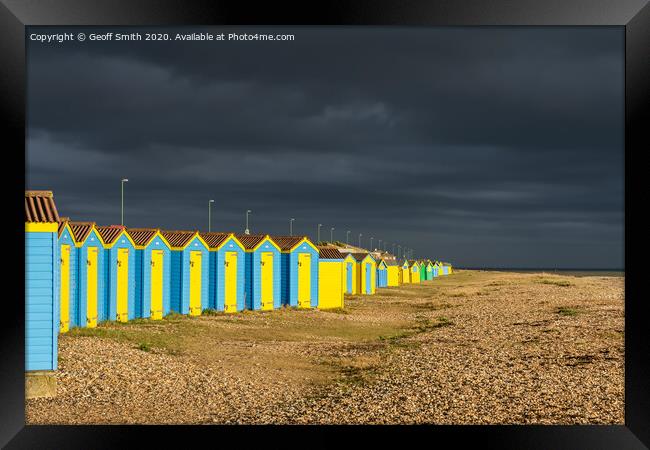 Beach huts in Littlehampton Framed Print by Geoff Smith