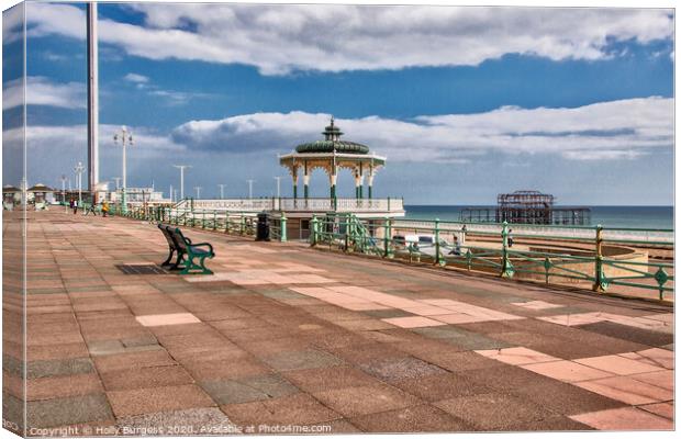 Brighton sea front, Band stand East Sussex Canvas Print by Holly Burgess