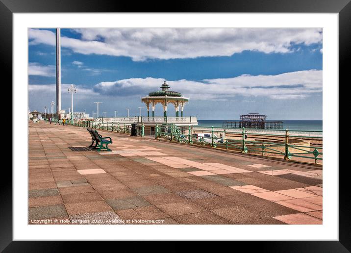 Brighton sea front, Band stand East Sussex Framed Mounted Print by Holly Burgess